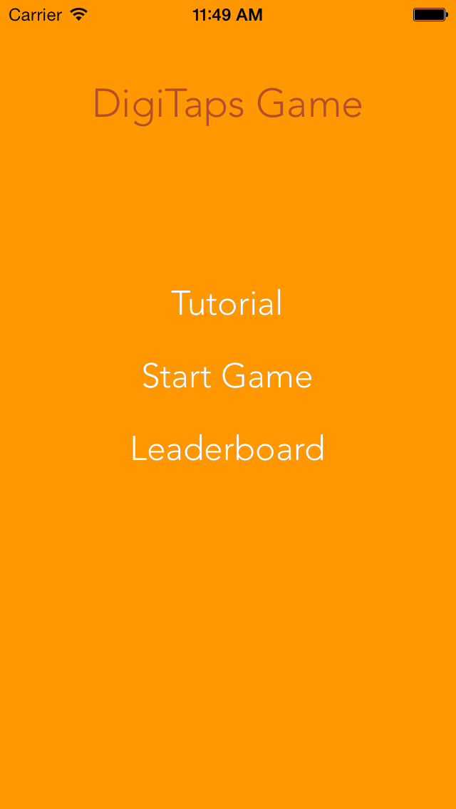 Main Menu Screen of DigiTaps game.